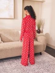 Red/Pink Heart Cosy Fleece Button Through Pyjamas (2-16yrs) - Image 2 of 4