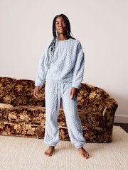 Blue Cosy Fleece Pyjamas (3-16yrs) - Image 1 of 9