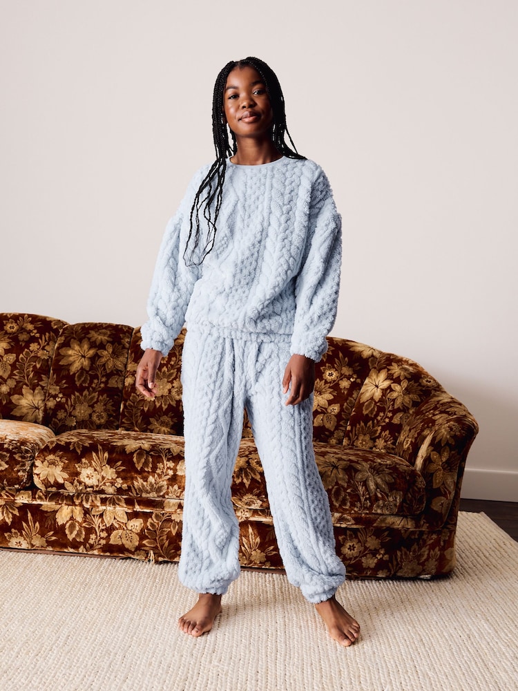 Blue Cosy Fleece Pyjamas (3-16yrs) - Image 1 of 9 Blue Cosy Fleece Pyjamas (3-16yrs) - Image 1 of 9