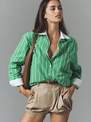 Πράσινο - Anthropologie Maeve The Shrunken Bennet Buttondown Shirt - Εικόνα 1 του 4