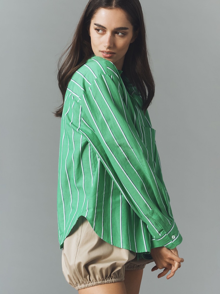 Πράσινο - Anthropologie Maeve The Shrunken Bennet Buttondown Shirt - Εικόνα 2 του 4