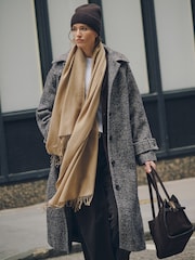 Camel Beige - N. Premium Италияда жасалған орташа салмақты шарф - 6суретінің 3 суреті
