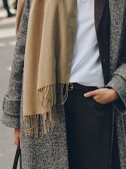 Camel Beige - N. Premium Италияда жасалған орташа салмақты шарф - 6суретінің 6 суреті