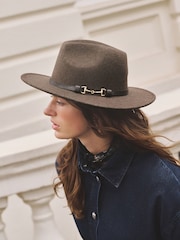 Brown Snaffle Fedora Snaffle Hat - Image 1 of 6