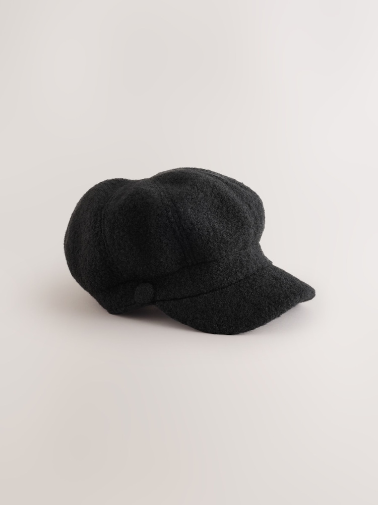 Black Baker Boy Cap - Image 1 of 3