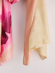 Pink/Apricot Floral Lightweight Scarf - Image 6 of 6