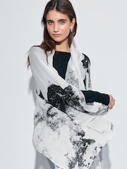 Monochrome Plisse Lightweight Scarf - Image 1 of 6