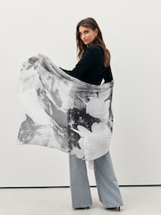 Monochrome Plisse Lightweight Scarf - Image 2 of 6