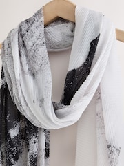 Monochrome Plisse Lightweight Scarf - Image 5 of 6