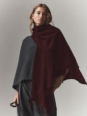 Burgundy Red N.Premium Made in Italy Twill Midweight Shawl Scarf - Image 1 of 4