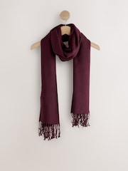 বারগান্ডি লাল - N.Premium Made in Italy Twill Midweight Shawl Scarf - 7এর মধ্যে 5 ছবি