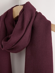 বারগান্ডি লাল - N.Premium Made in Italy Twill Midweight Shawl Scarf - 7এর মধ্যে 6 ছবি