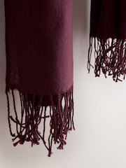 বারগান্ডি লাল - N.Premium Made in Italy Twill Midweight Shawl Scarf - 7এর মধ্যে 7 ছবি
