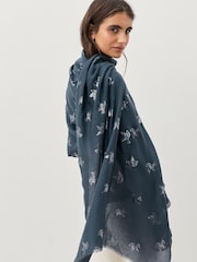 Grey Foil Dove Print - Letvægts Tørklæde - Billede 2 af 6