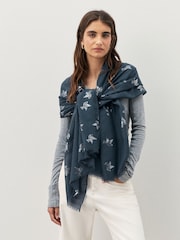 Grey Foil Dove Print - Letvægts Tørklæde - Billede 3 af 6