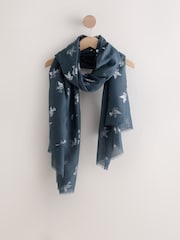 Grey Foil Dove Print - Letvægts Tørklæde - Billede 4 af 6