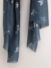 Grey Foil Dove Print - Letvægts Tørklæde - Billede 6 af 6
