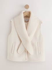 Ecru - Scardi Cover-Up Jacket with Removable Collar/ Scarf - Bild 1 von 6