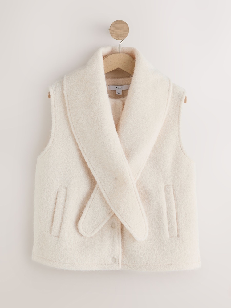 Ecru - Scardi Cover-Up Jacket with Removable Collar/ Scarf - Bild 1 von 6