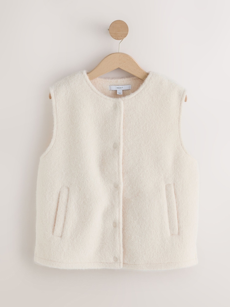Ecru - Scardi Cover-Up Jacket with Removable Collar/ Scarf - Bild 2 von 6