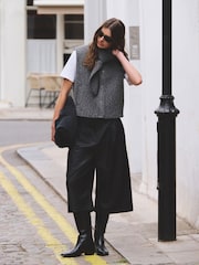 Charcoal Grey Scardi Cover-Up Jacket with Removable Collar/ Scarf - Image 1 of 8