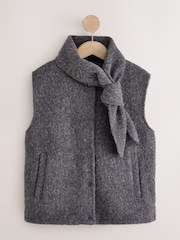 Charcoal Grey Scardi Cover-Up Jacket with Removable Collar/ Scarf - Image 5 of 8