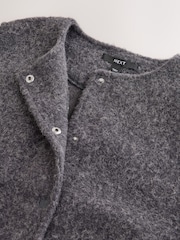 Charcoal Grey Scardi Cover-Up Jacket with Removable Collar/ Scarf - Image 7 of 8