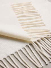 White Wool Midweight Scarf - Image 9 of 10