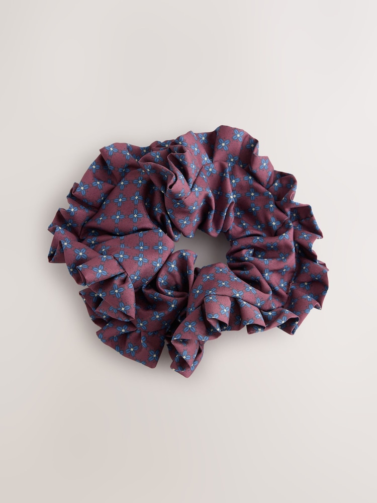 Berry/Red Check Scrunchie 1 Pack - Image 1 of 3