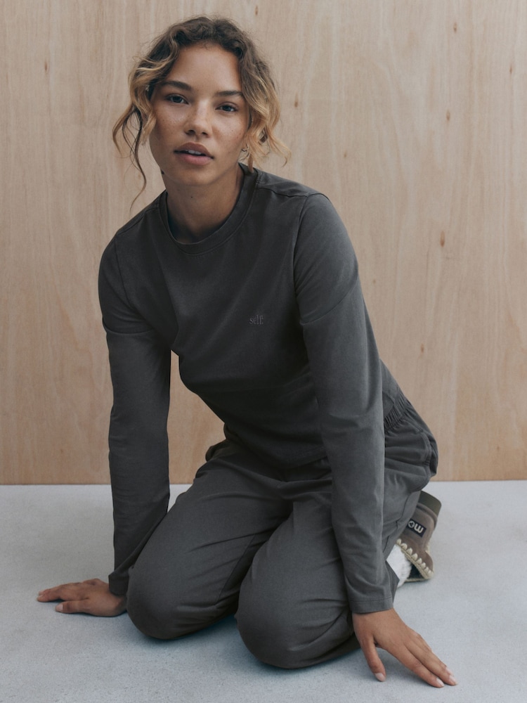 self. Charcoal Grey Soft Touch Long Sleeve Pyjamas - Image 1 of 5 self. Charcoal Grey Soft Touch Long Sleeve Pyjamas - Image 1 of 5