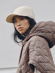 Brown Check Print - 오버사이즈 퀼팅 후드 질레 - 9의 이미지 5