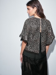 Silver Sequin Animal Cape Top - Image 2 of 7