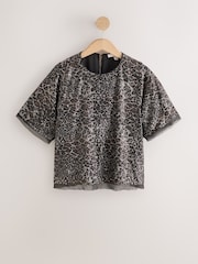 Silver Sequin Animal Cape Top - Image 5 of 7