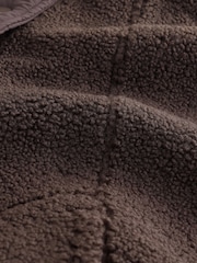 Chocolate Brown Oversized Borg Gilet Cover-Up - Image 8 of 8