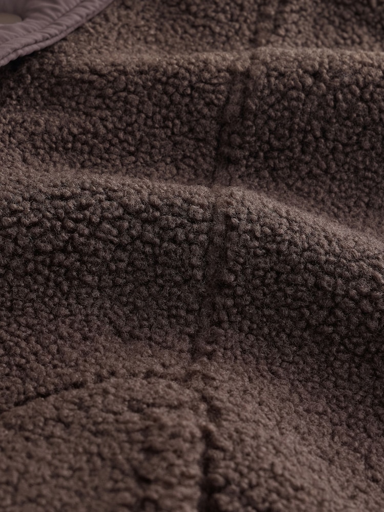 Chocolate Brown Oversized Borg Gilet Cover-Up - Image 8 of 8