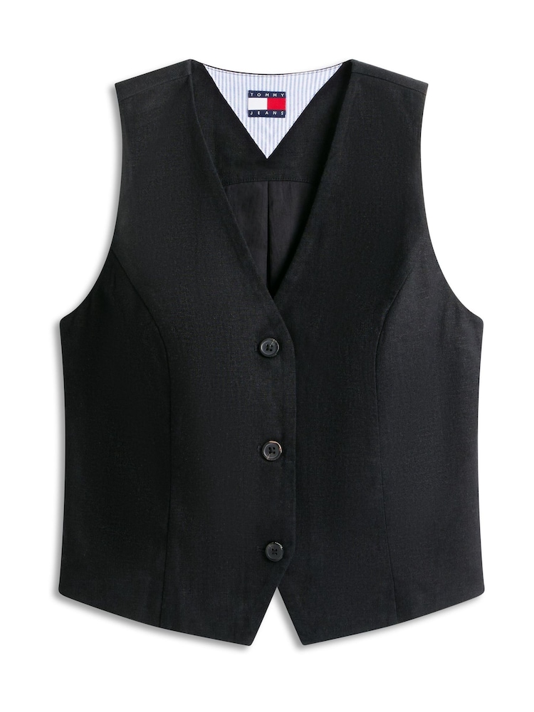 Γιλέκο Tommy Jeans από λινό - Εικόνα 5 του 5