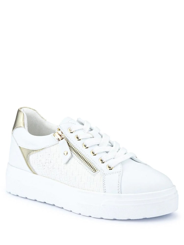 Pavers White Wide Fit Chunky Lace-Up Trainers - Image 2 of 5 Pavers White Wide Fit Chunky Lace-Up Trainers - Image 2 of 5