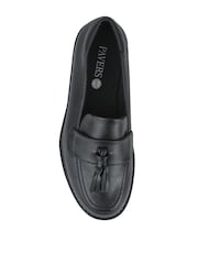 Pavers Black Wide Fit Tasselled Chunky Moccasins Shoes - Image 4 of 5