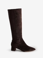 B by Ted Baker Black Leather Sock Knee High Boots - Image 4 of 8