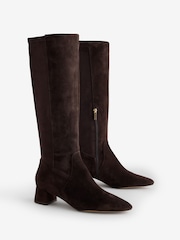 B by Ted Baker Black Leather Sock Knee High Boots - Image 5 of 8