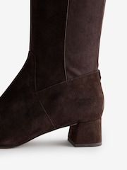 B by Ted Baker Black Leather Sock Knee High Boots - Image 7 of 8