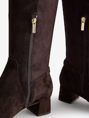 B by Ted Baker Black Leather Sock Knee High Boots - Image 8 of 8