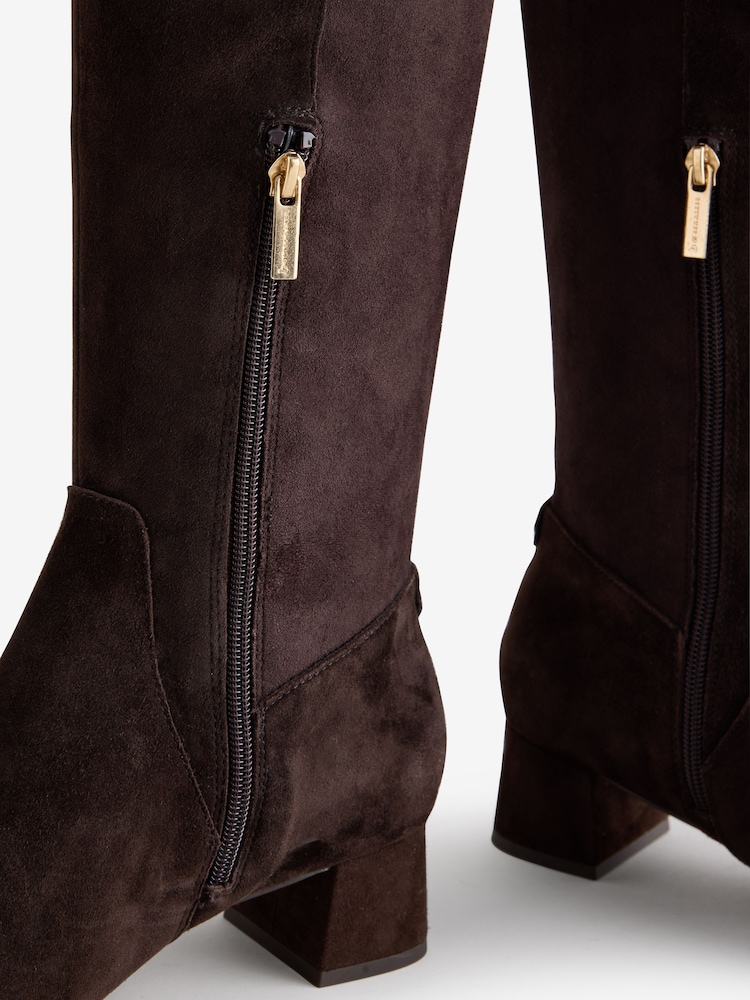 B by Ted Baker Black Leather Sock Knee High Boots - Image 8 of 8 B by Ted Baker Black Leather Sock Knee High Boots - Image 8 of 8