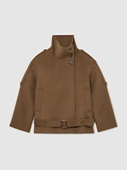 Reiss Lea Wool-Blend Funnel-Neck Blindseam Coat - 10суретінің 2 суреті