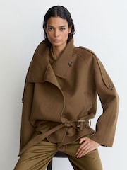 Reiss Lea Wool-Blend Funnel-Neck Blindseam Coat - 10суретінің 4 суреті