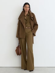 Reiss Lea Wool-Blend Funnel-Neck Blindseam Coat - 10суретінің 5 суреті
