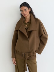 Reiss Lea Wool-Blend Funnel-Neck Blindseam Coat - 10суретінің 7 суреті