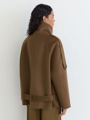 Reiss Lea Wool-Blend Funnel-Neck Blindseam Coat - 10суретінің 8 суреті