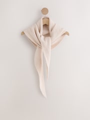 Oatmeal Large Ribbed Triangle Scarf - Image 6 of 8