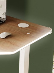 XR Living Oak White Office Desk with Wireless Charging and LED Lights - Image 3 of 6